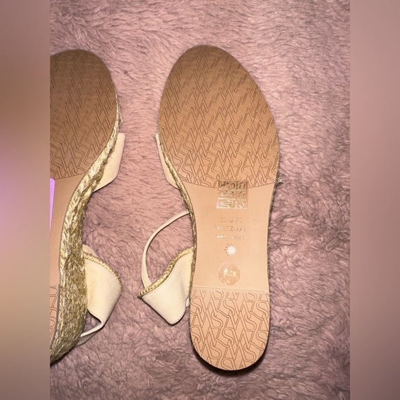 NWOT Stuart Weitzman women’s cream espadrille wedge heel sandals 8.5B vacation - Picture 10 of 12